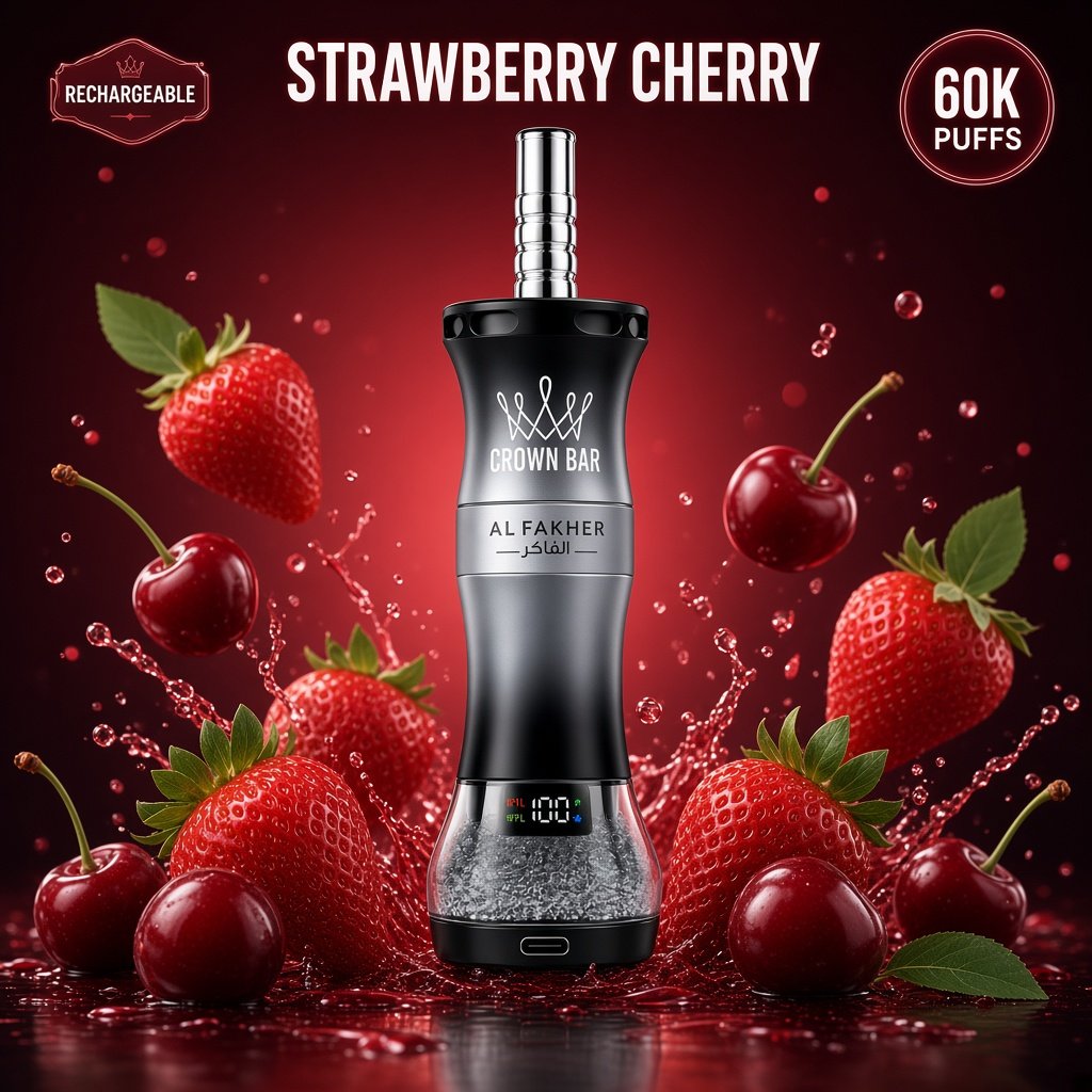 Al Fakher Crown Bar 60K – Strawberry Cherry — оригинален Al Fakher вејп